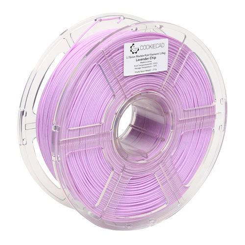 Cookiecad 1.75mm Lavander Chip (Lavander Marble) PLA 3D Printer Filament - 1kg Spool (2.2  — vista 3