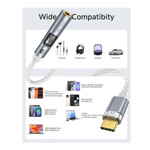 USB Type-C to 3.5mm HiFi DAC Adapter - Silver — vista 3
