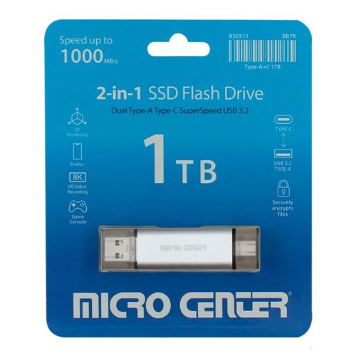 Micro Center 1TB SuperSpeed USB 3.2 Type-A/C (Gen 1) Flash Drive — vista 3