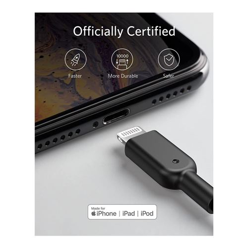 Anker Powerline II Lightning Cable - 6 ft. (Black) — vista 3