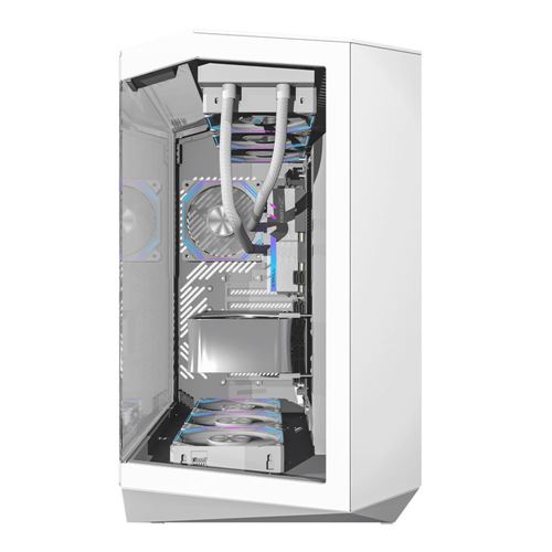 darkFlash DY470 Tempered Glass ATX Mid-Tower Computer Case - White — vista 3