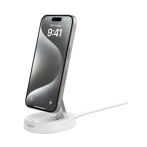 Belkin BoostCharge Pro Convertible Magnetic Wireless Charging Stand with Qi2 - White — vista 3