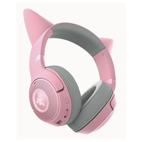 Razer Kraken Kitty V2 BT Wireless Bluetooth RGB Headset with Kitty Ears - Quartz — vista 3