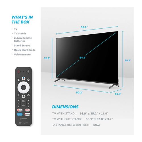 Element E650AE65G 65" Class (64.5" Diag.) 4K Ultra HD Smart LED TV — vista 3