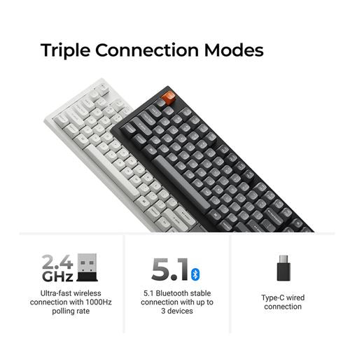 Keychron K10 Max Wireless Mechanical Keyboard - Black
 Red Switch — vista 3