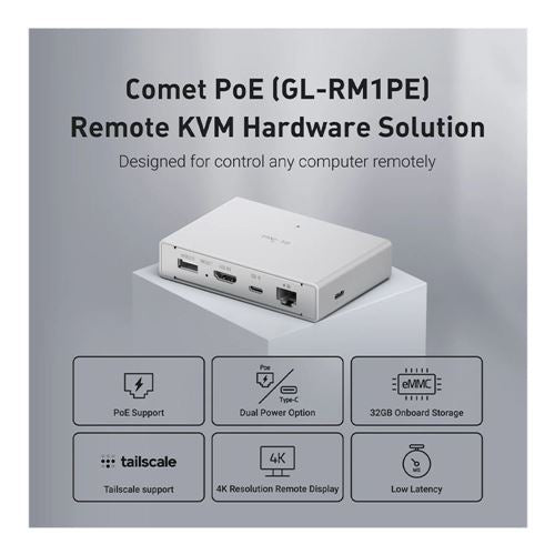 GL.iNet Comet PoE Powered-over-Ethernet Remote KVM with 32 eMMC Tailscale Support — vista 3