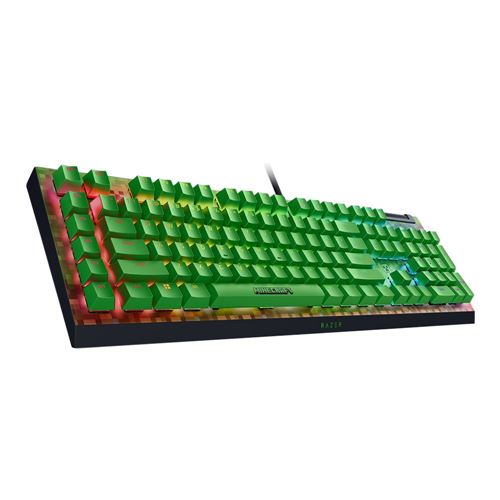 Razer BlackWidow V4 X Wired Gaming Keyboard - Minecraft Edition
 Razer Green Clicky Switch — vista 3