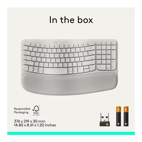 Logitech WAVE KEYS WRLS ERGO SAND — vista 3