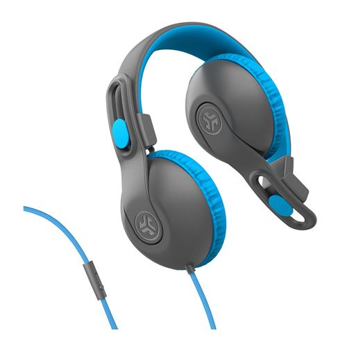 JLab JBuddies Studio 2 On-Ear Kids Wired Headphones - Graphite/Blue — vista 3