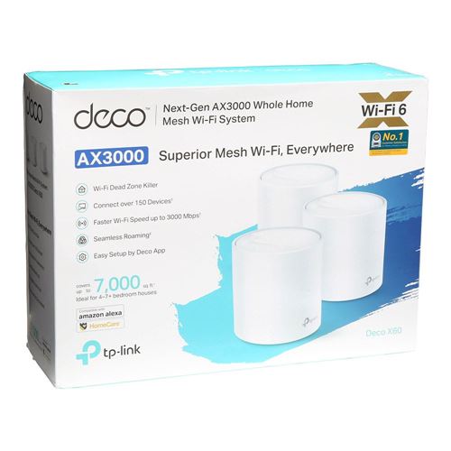 TP-LINK AX3000 Whole Home Dual Band Mesh Wi-Fi 6 System (3-Pack)
 Connect up to 150 device — vista 3