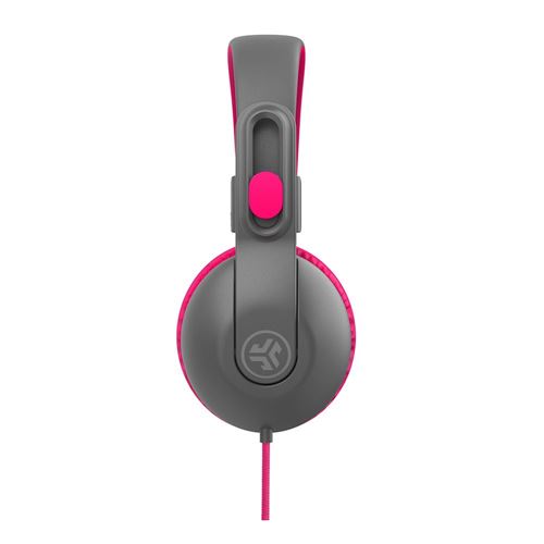 JLab JBuddies Studio 2 On-Ear Kids Wired Headphones - Gray/Pink — vista 4