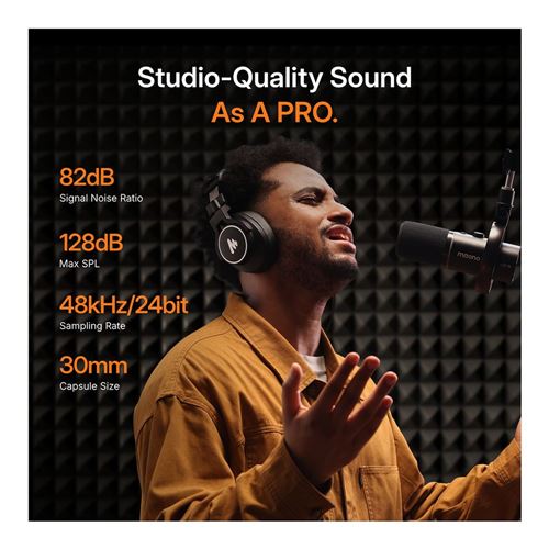 maono PD200W Hybrid Podcasting Dynamic Microphone - Black — vista 4