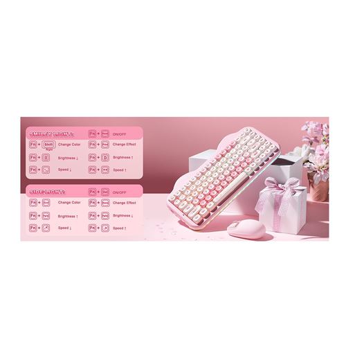Yunzii C75 Cake Meow Wireless Mechanical Keyboard - Pink — vista 4