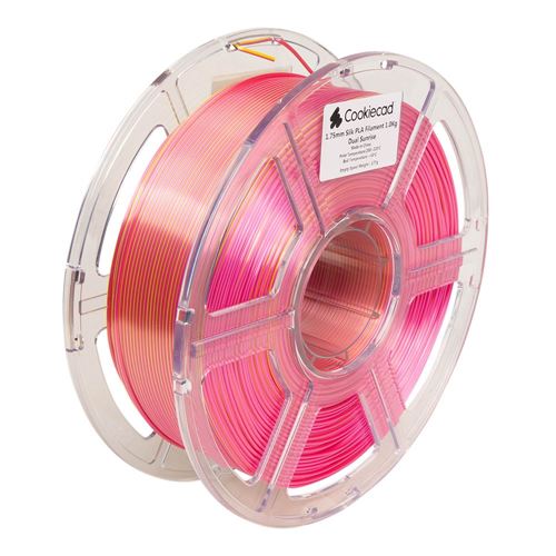 Cookiecad 1.75mm PLA Silk 3D Printer Filament Multi Color Color 1.0 kg (2.2 lbs.) Spool -  — vista 4