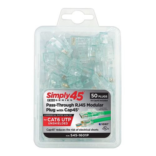 PROSeries Pass Through - Green Tint (50 Piece Clamshell)
 Cat5e UTP with Cap45 — vista 4