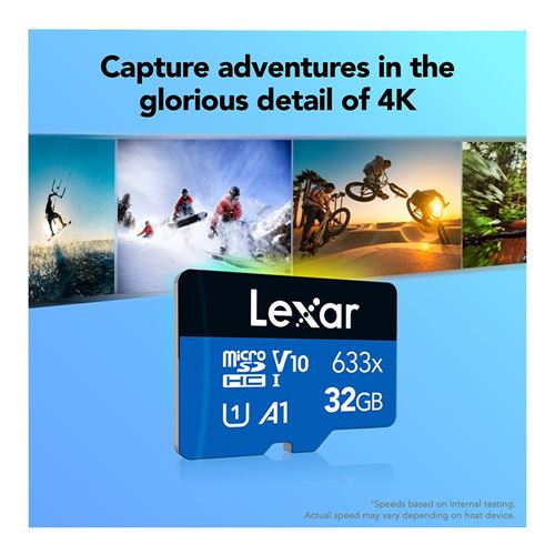 Lexar 32GB BLUE Series 633x microSDHC/microSDXC UHS-I Class 10 U3 V30 Flash Memory Card wi — vista 4