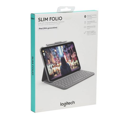 Logitech Slim Folio for iPad 10.9-inch (10th generation) - Oxford Grey — vista 4
