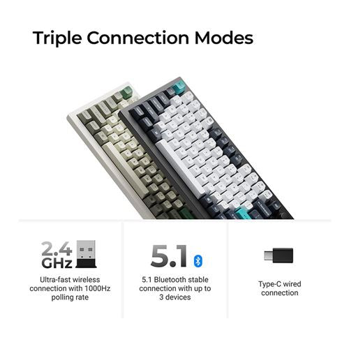 Keychron Q1 Max Hot Swappable RGB Backlight Wireless Keyboard - White
 Gateron Jupiter Red — vista 4