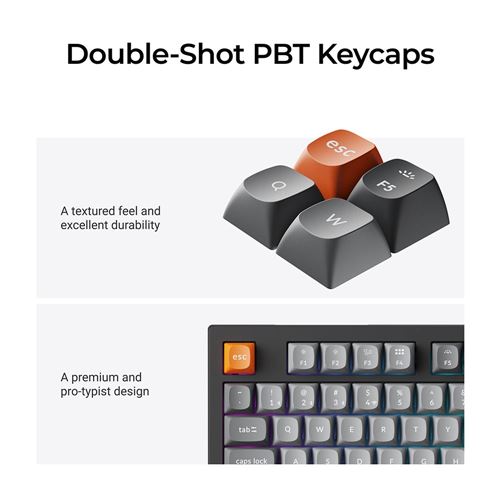 Keychron K10 Max Wireless Mechanical Keyboard - Black
 Red Switch — vista 4
