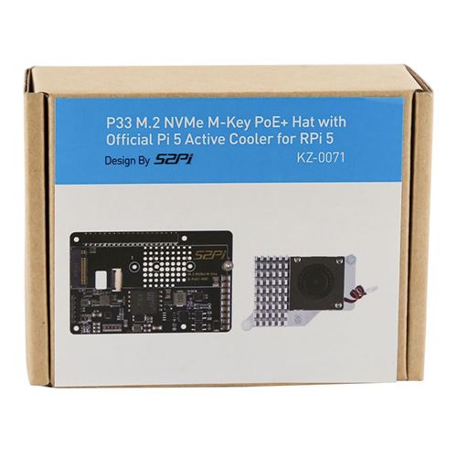 52Pi P33 M.2 NVME M-KEY PoE Hat w/ Official Pi 5 Active Cooler for RPi 5 — vista 4