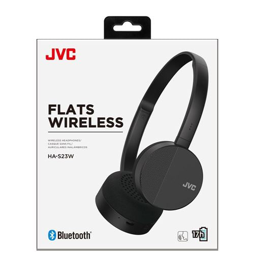 JVC Flats Wireless Bluetooth Headphones - Black
 Inline Microphone;  Up to 17 Hours Listen — vista 4