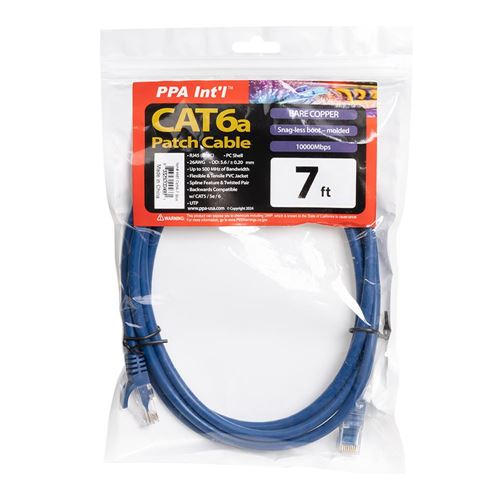 PPA 7 Ft. CAT 6A Ethernet Cable - Blue — vista 4
