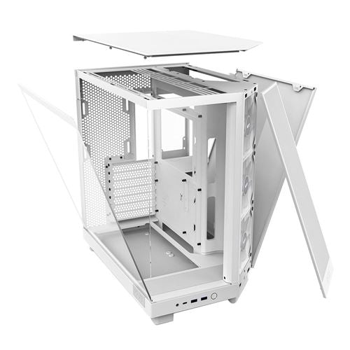 NZXT H6 Flow RGB Tempered Glass ATX Mid-Tower Computer Case - White — vista 4
