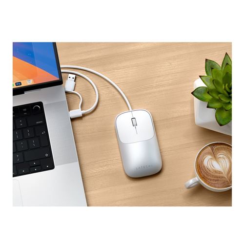 Satechi Slim LX Wired Mouse - Silver — vista 4
