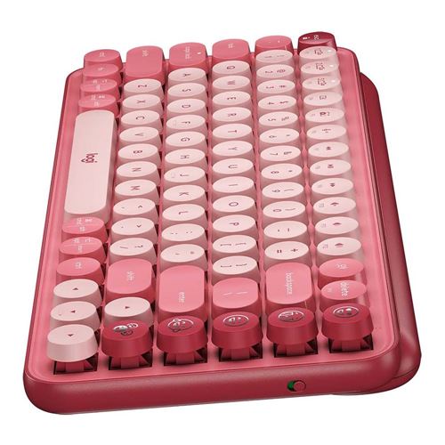 Logitech POP Keys Wireless Mechanical Keyboard With Emoji Keys - Heartbreak Rose — vista 4