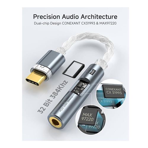 USB Type-C to 3.5mm HiFi DAC Adapter - Silver — vista 4