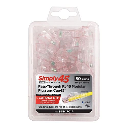 PROSeries Pass Through - Red Tint (50 Piece Clamshell)
 Cat6a UTP with Cap45 — vista 4