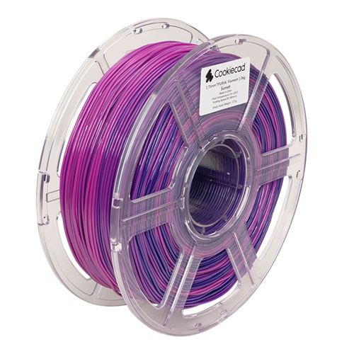 Cookiecad 1.75 mm TPU 3D Printer Filament 1.0 kg (2.2 lbs.) Spool - Sunset — vista 4