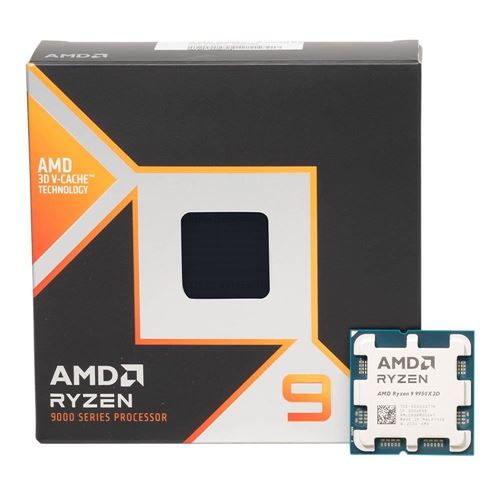 Procesador AMD Ryzen 9 9950X3D 16 Núcleos 4.3GHz 192MB Caché Socket AM5 — empaque del procesador