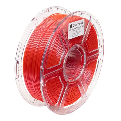Cookiecad 1.75mm PLA 3D Printer Filament Single Color 1.0 kg (2.2 lbs.) Spool - Ruby Red E — vista 4