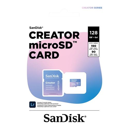 Sandisk Creator Series 128GB microSDXC Class 10 UHS-I Flash Memory Card with Adapter — vista 4