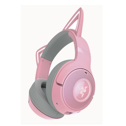 Razer Kraken Kitty V2 BT Wireless Bluetooth RGB Headset with Kitty Ears - Quartz — vista 4