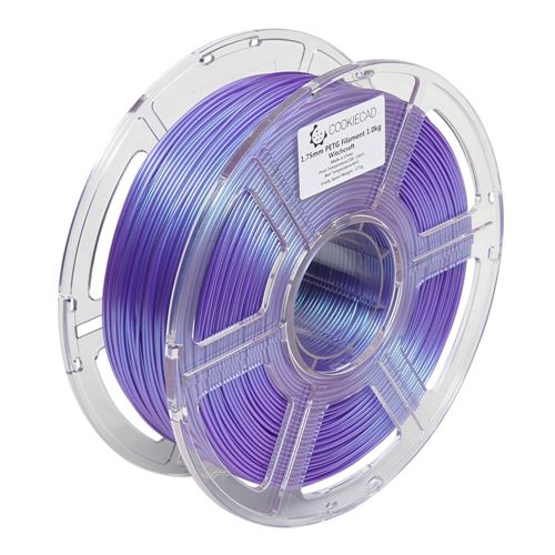 Cookiecad 1.75mm PETG Iridescent 3D Printer Filament Single Color 1.0 kg (2.2 lbs.) Spool  — vista 4