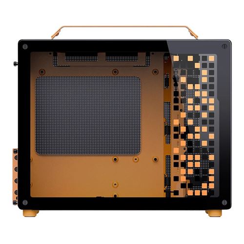JONSBO Z20 Tempered Glass microATX Mini Tower Computer Case - Orange/Black — vista 4