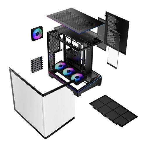 darkFlash ATLAS P6 CG Tempered Glass ATX Mid-Tower Computer Case - Black — vista 4