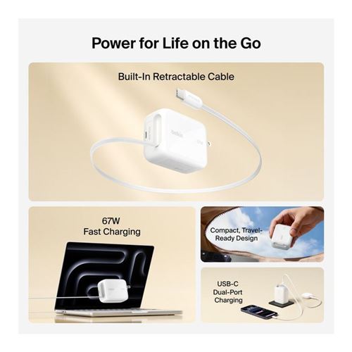Belkin 67W WALL RETRACTABLE USBC — vista 4