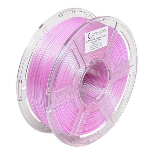 Cookiecad 1.75mm PLA 3D Printer Filament Single Color 1.0 kg (2.2 lbs.) Spool - Lavender E — vista 4