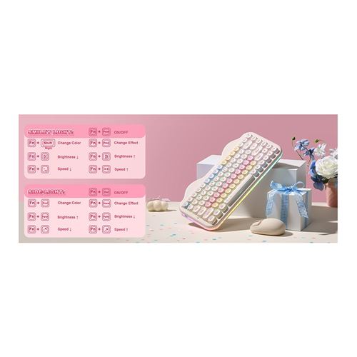 Yunzii C75 Cake Meow Wireless Mechanical Keyboard - Beige — vista 4