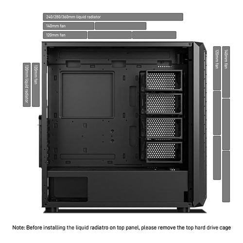 DARKROCK Classico Storage Master ATX Mid-Tower Computer Case - Black — vista 4