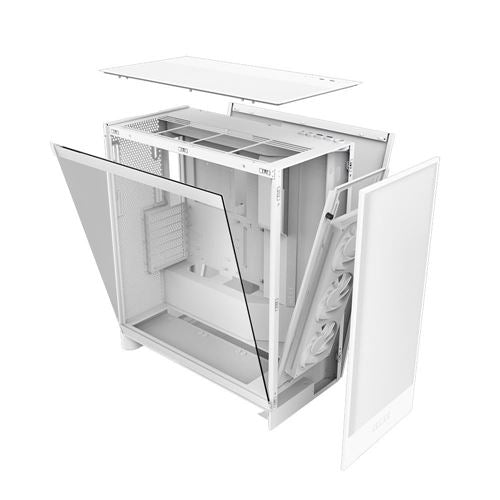 NZXT H7 Flow RGB Tempered Glass ATX Mid-Tower Computer Case - White — vista 4