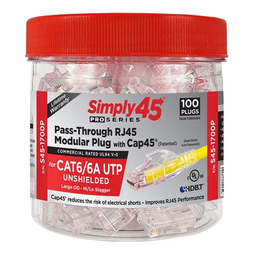 PROSeries Pass Through - Red Tint (100 Piece Clamshell)
 Cat5e UTP with Cap45 — vista 4