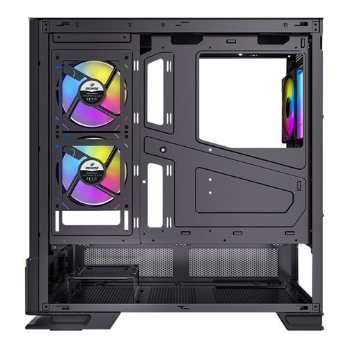 Okinos Aqua 6 infinity Tempered Glass ATX Mid-Tower Computer Case - Black — vista 4