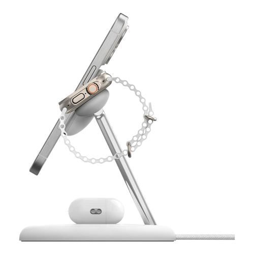 Belkin BoostCharge Pro 3-in-1 Magnetic Wireless Charging Stand Qi2 15W - White — vista 4