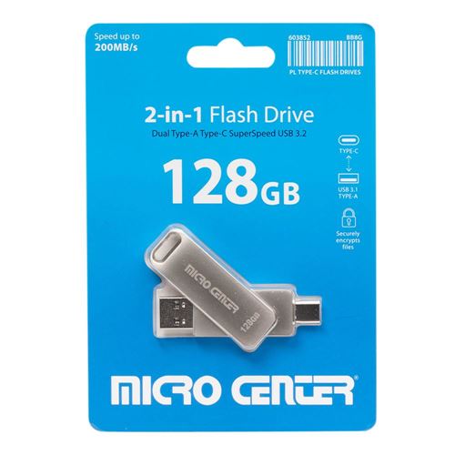 Micro Center 128GB Dual Type-A Type-C 2-in-1 Rotate SuperSpeed USB 3.2 (Gen 1) Flash Drive — vista 4