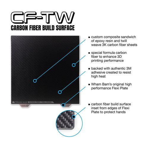 Wham Bam 315 x 310 Carbon Fiber Build Surface on a Spring Steel Flexi Plate — vista 4