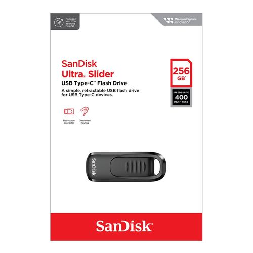 Sandisk 256GB Ultra Slider Type-C SuperSpeed+ USB 3.2 (Gen 1) Flash Drive - Black — vista 4